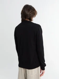 Rundhalset Cardigan Red Emblem Strik i Sort