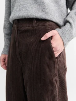 Semi-Wide Corduroy Bukser i Brun