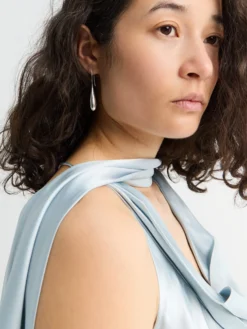 Silk Tunic Kjole i Lys Blå