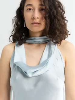 Silk Tunic Kjole i Lys Blå