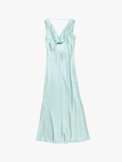 Silk Tunic Kjole i Lys Blå