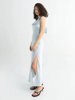 Silk Tunic Kjole i Lys Blå