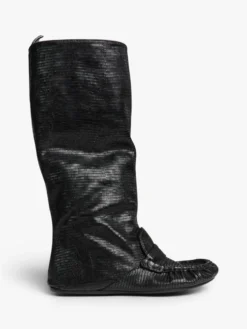 Slouch Saddle Boots i Sort
