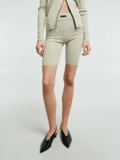Soft Rib Biker Shorts i Timber