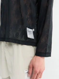 Space-Lace Long Tee i Sort SA