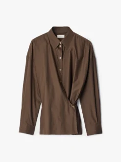 Straight Collar Twisted skjorte i Truffle