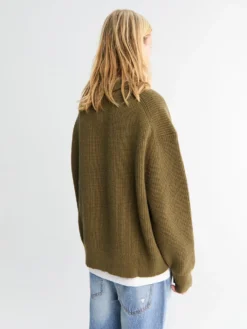 Strikket Polo med Åben Hals