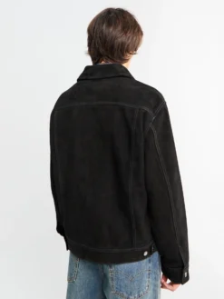 Studio Nicholson x Aaron Levine Suede Trucker Jakke i Sort