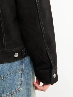 Studio Nicholson x Aaron Levine Suede Trucker Jakke i Sort