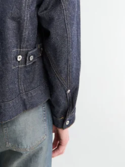 Svendborg Broken Twill Cotton Linen Denim Jacket i Indigo