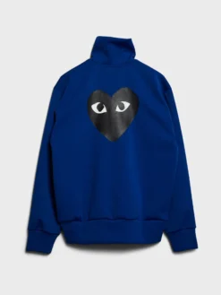 Sweatshirt med sort emblem i navy