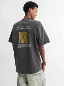 T-shirt med korte ærmer 'Dog Headed Men' i Washed Black