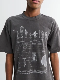 T-shirt med korte ærmer 'Dog Headed Men' i Washed Black