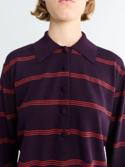 Tuno Stripe Sweater i Mørk Lilla