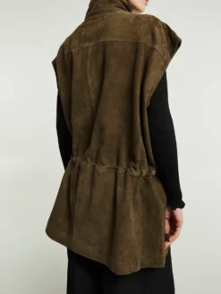 Turin Suede Cargo Jakke i Khaki