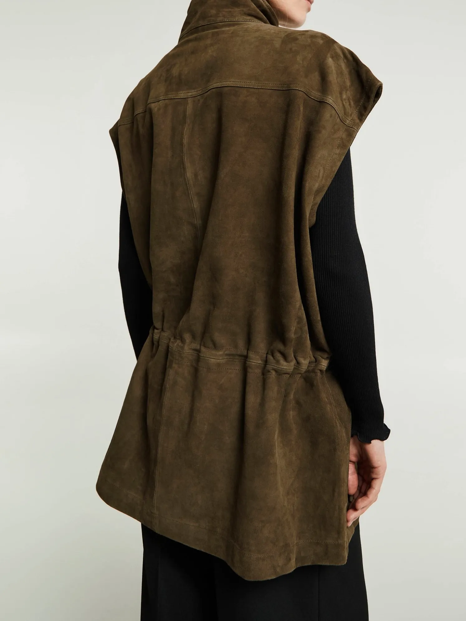 Turin Suede Cargo Jakke i Khaki