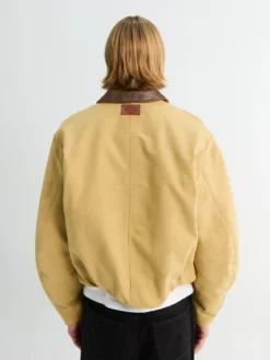 Twill Bomber Jacket i Sand Beige