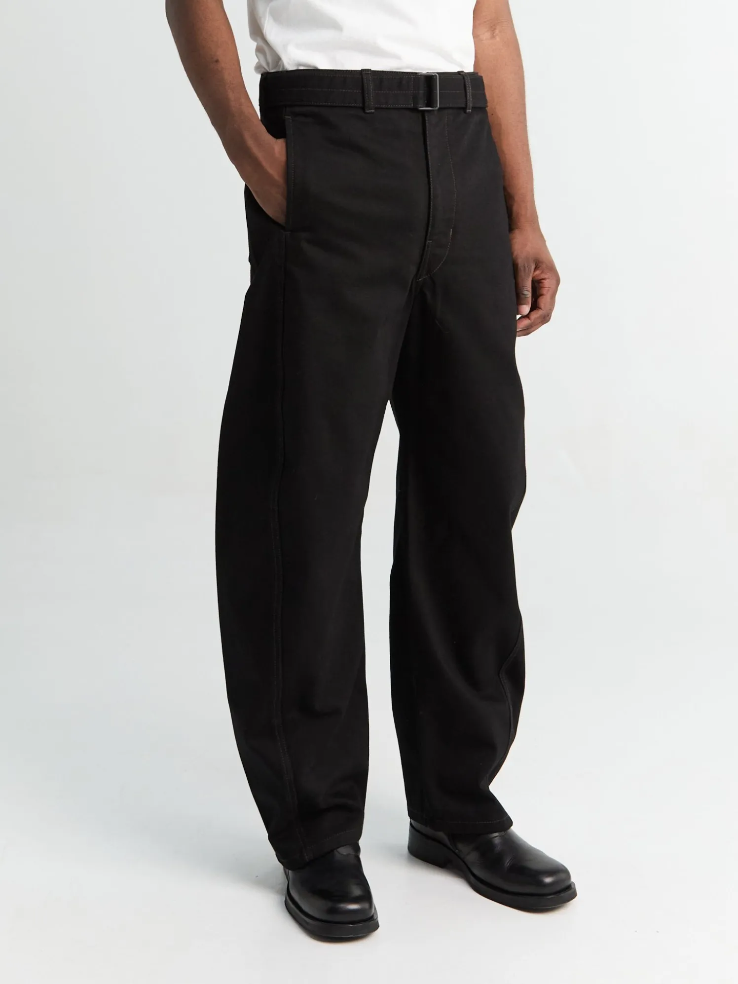 Twisted Belted Bukser i Sort