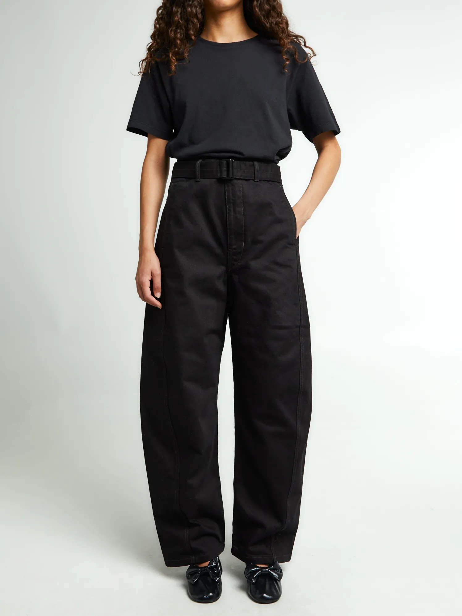 Twisted Belted Bukser i Sort