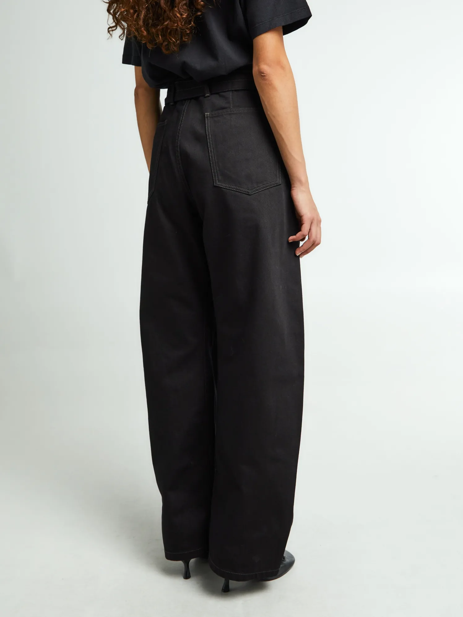Twisted Belted Bukser i Sort