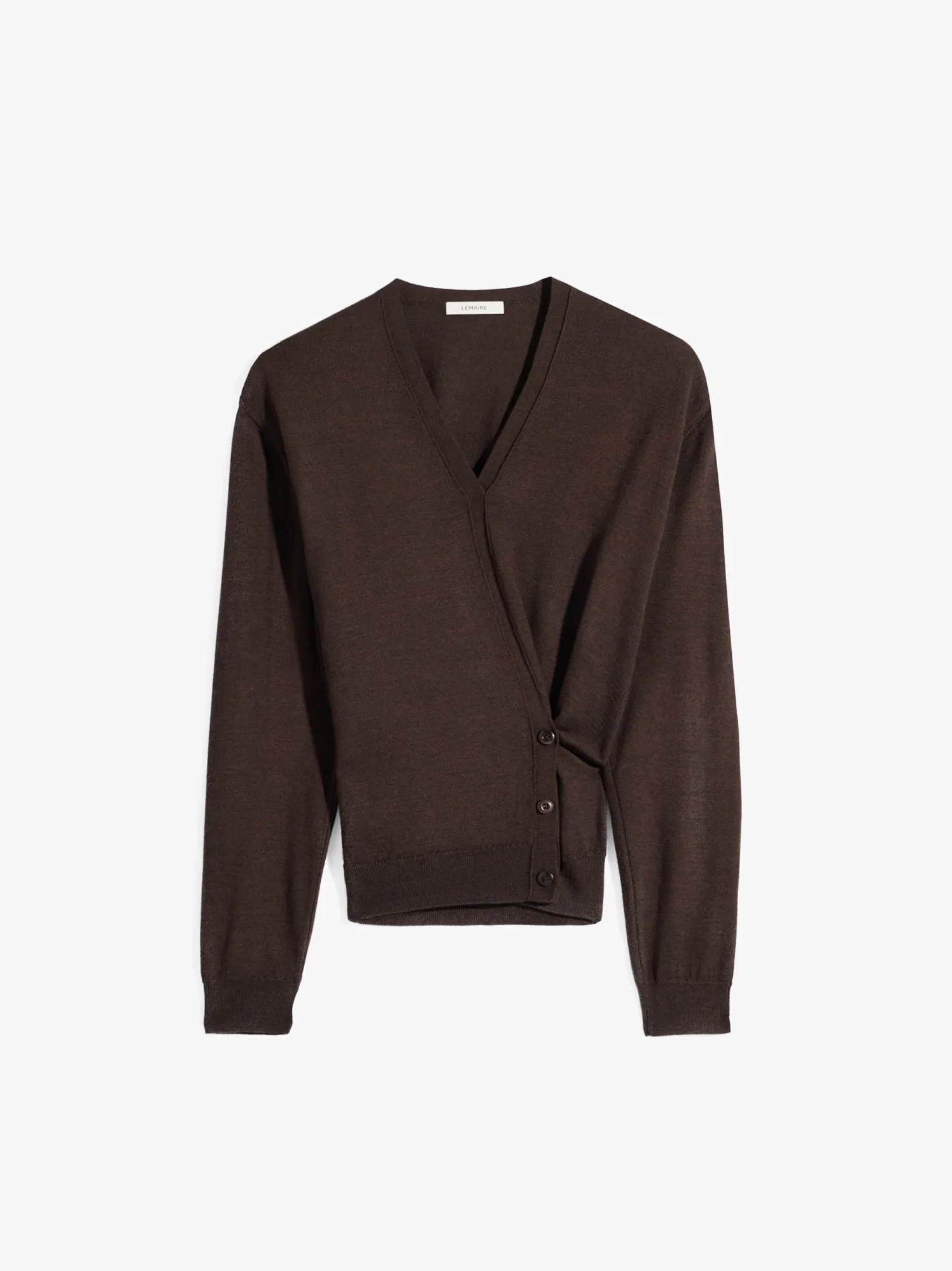 Twisted V Neck Cardigan i Dark Cacao