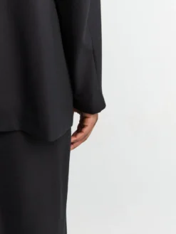 Ukonstrueret dobbeltradet Blazer i Sort panamauld