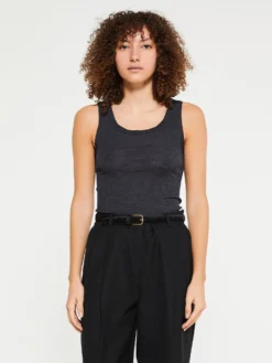 Uld og silke Tank Top i Grå