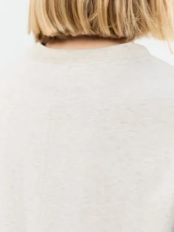 Unisex Loose T-shirt i Oatmeal Melange