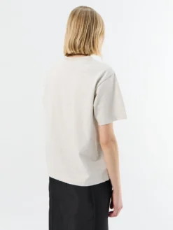 Unisex Loose T-shirt i Oatmeal Melange