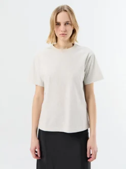 Unisex Loose T-shirt i Oatmeal Melange