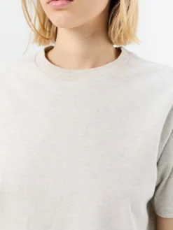 Unisex Loose T-shirt i Oatmeal Melange