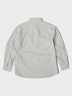 Unisex Oversized Striped Skjorte i Beige Stripe
