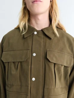 Utility Jacket i Olivenbrun
