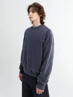 Vasket Sweatshirt i Navy Blå