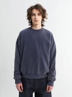 Vasket Sweatshirt i Navy Blå