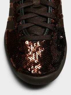 Wales Bonner Karintha Sequin Sneakers i Supplier Colour, Dark Brown og Core Black