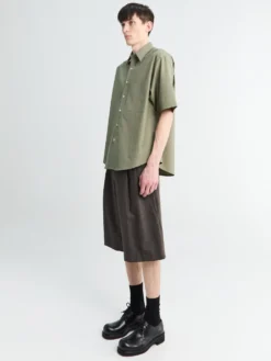 Washed Finx Twill Big Half Sleeved Shirt i Oliven