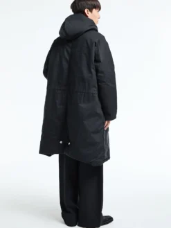 Waxed Parka jakke i Sort