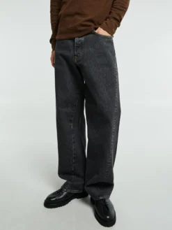 Wide Twist Jeans i Black Stone