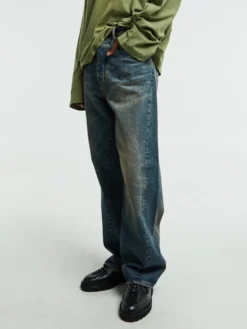 Wide Twist Jeans i Dirty Blue