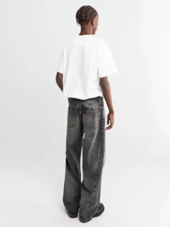 Wide Twist Jeans i Ny Sort Slid