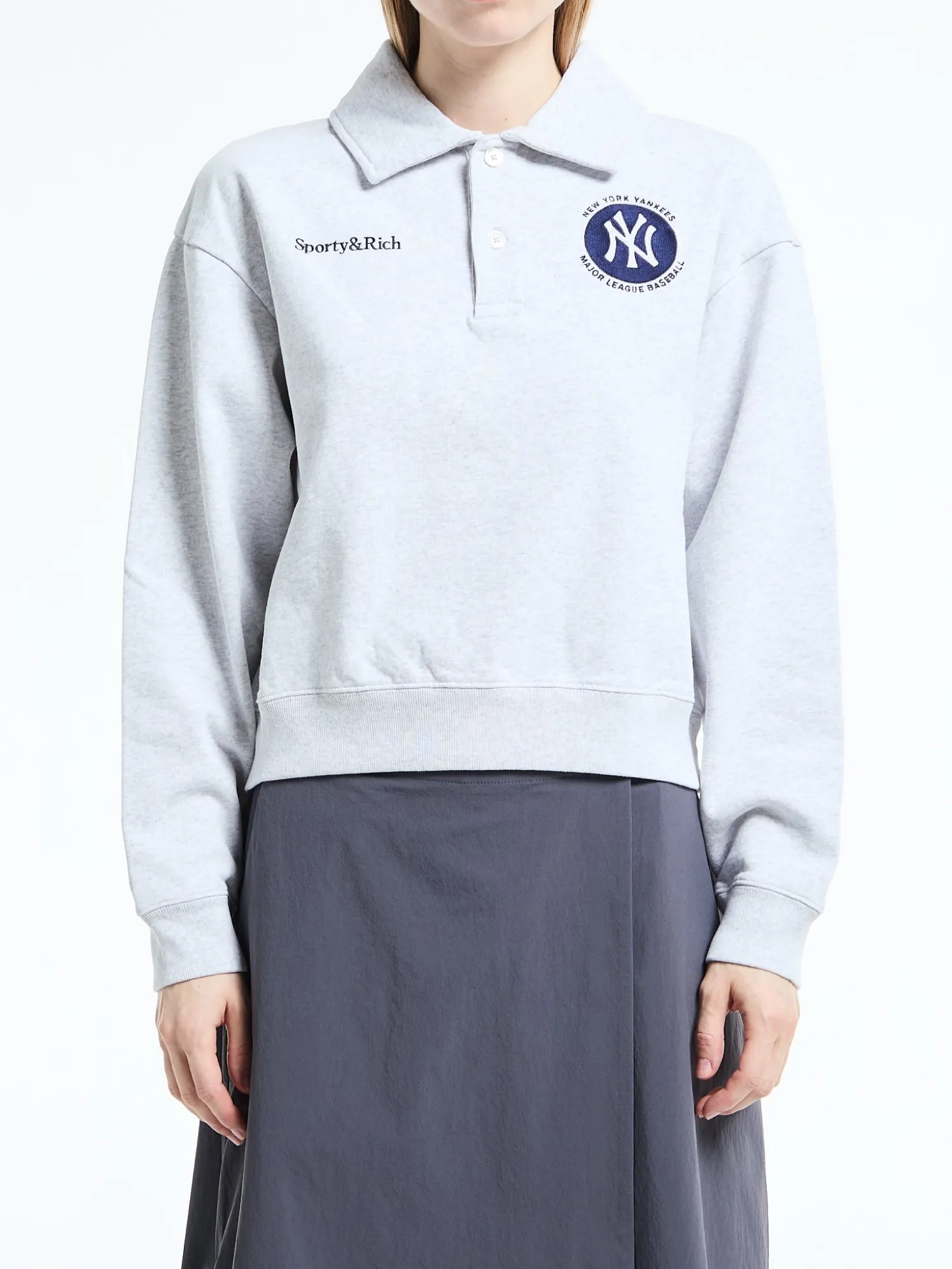 World Series Polo Sweatshirt i Heather Gray