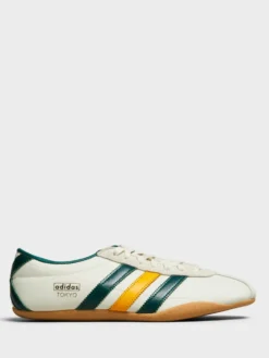 W' Tokyo Sneakers in Cream White, Collegiate Green and Gum