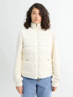 Zip Up Cardigan i Natural
